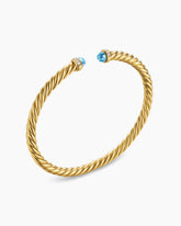 Cablespira® Flex Bracelet in 18K Yellow Gold with Blue Topaz and Diamonds, 4mm